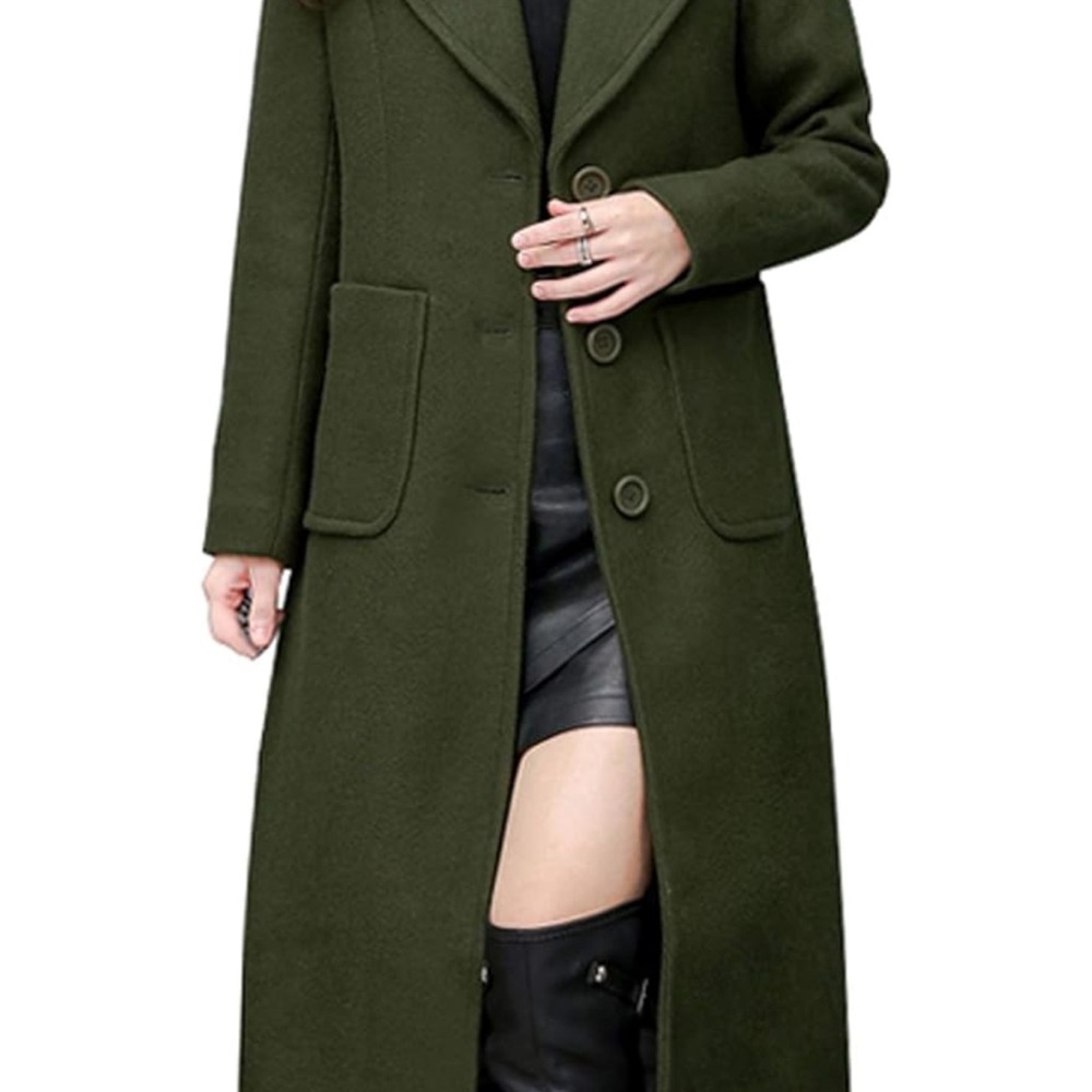 Olive Green Women's Long Coat